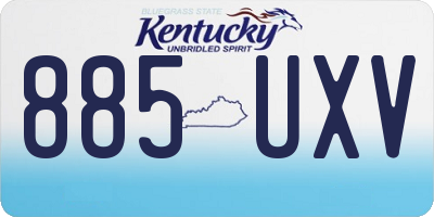 KY license plate 885UXV
