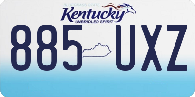 KY license plate 885UXZ