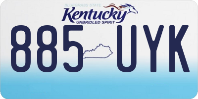 KY license plate 885UYK