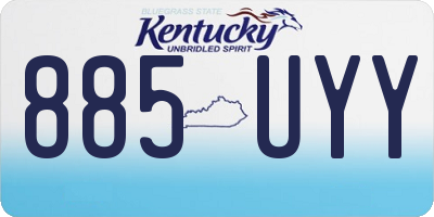 KY license plate 885UYY