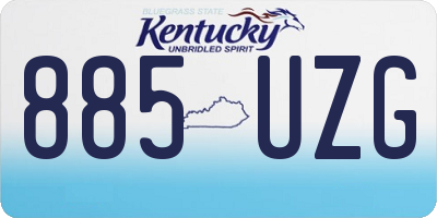 KY license plate 885UZG