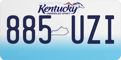 KY license plate 885UZI