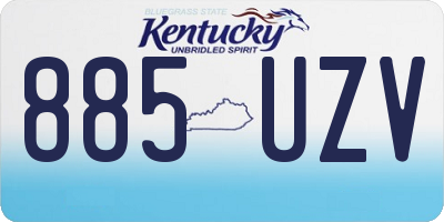 KY license plate 885UZV