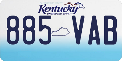KY license plate 885VAB