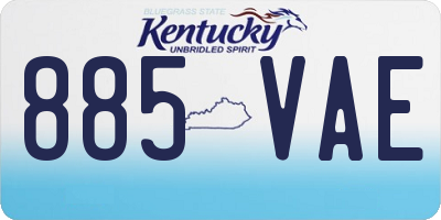 KY license plate 885VAE