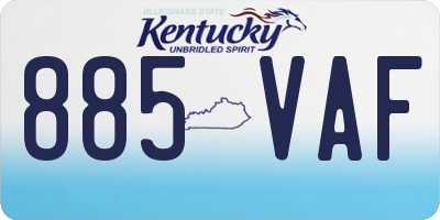 KY license plate 885VAF