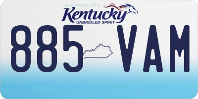 KY license plate 885VAM