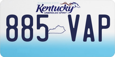 KY license plate 885VAP