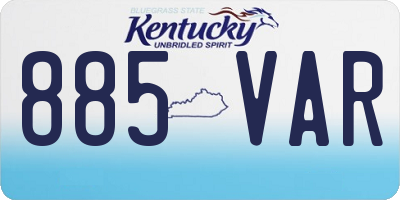 KY license plate 885VAR