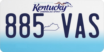 KY license plate 885VAS