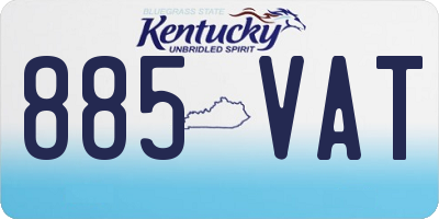 KY license plate 885VAT