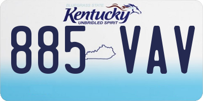 KY license plate 885VAV