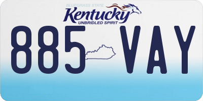 KY license plate 885VAY