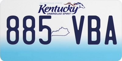 KY license plate 885VBA
