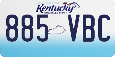 KY license plate 885VBC
