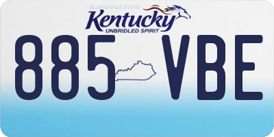 KY license plate 885VBE