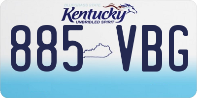 KY license plate 885VBG