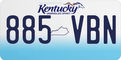 KY license plate 885VBN