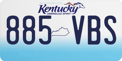 KY license plate 885VBS