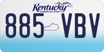 KY license plate 885VBV