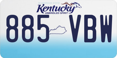 KY license plate 885VBW
