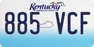 KY license plate 885VCF