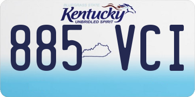 KY license plate 885VCI