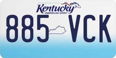 KY license plate 885VCK