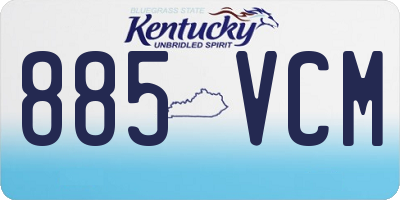 KY license plate 885VCM