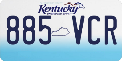 KY license plate 885VCR