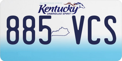 KY license plate 885VCS
