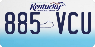 KY license plate 885VCU