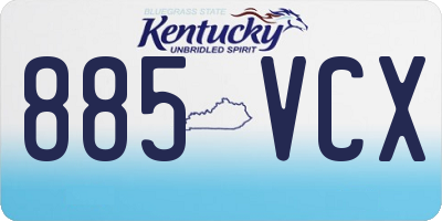 KY license plate 885VCX