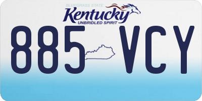 KY license plate 885VCY