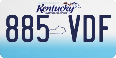 KY license plate 885VDF