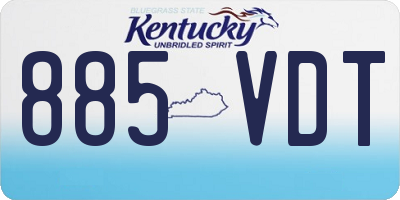 KY license plate 885VDT