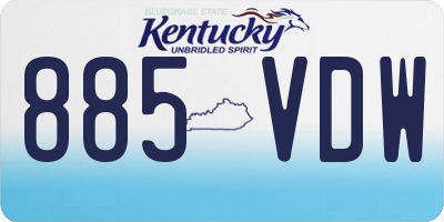 KY license plate 885VDW