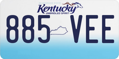 KY license plate 885VEE