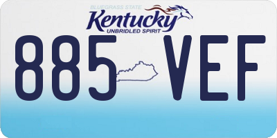 KY license plate 885VEF