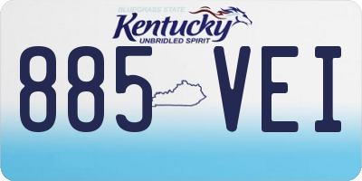 KY license plate 885VEI