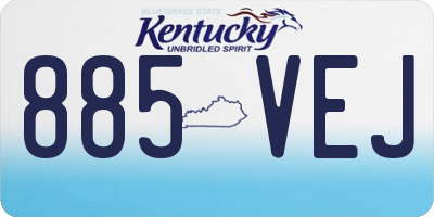 KY license plate 885VEJ