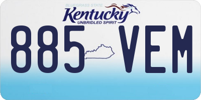 KY license plate 885VEM