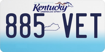 KY license plate 885VET