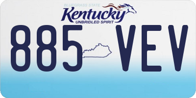 KY license plate 885VEV