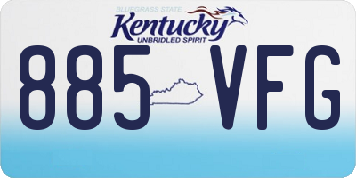 KY license plate 885VFG