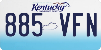 KY license plate 885VFN