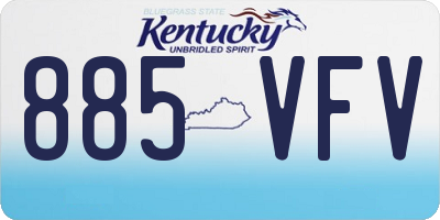 KY license plate 885VFV