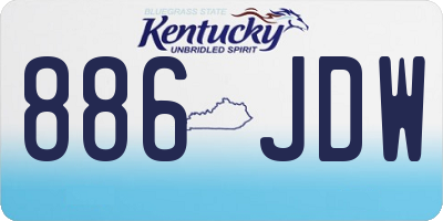 KY license plate 886JDW