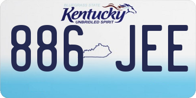 KY license plate 886JEE