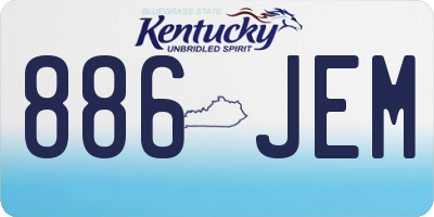 KY license plate 886JEM